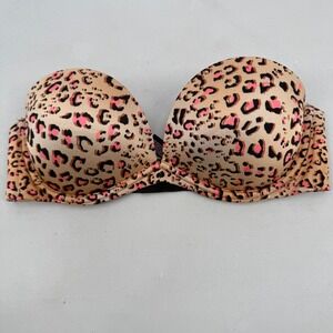 Victoria's Secret Very Sexy Strapless Bra‎ 34C Leopard Animal Print Padded